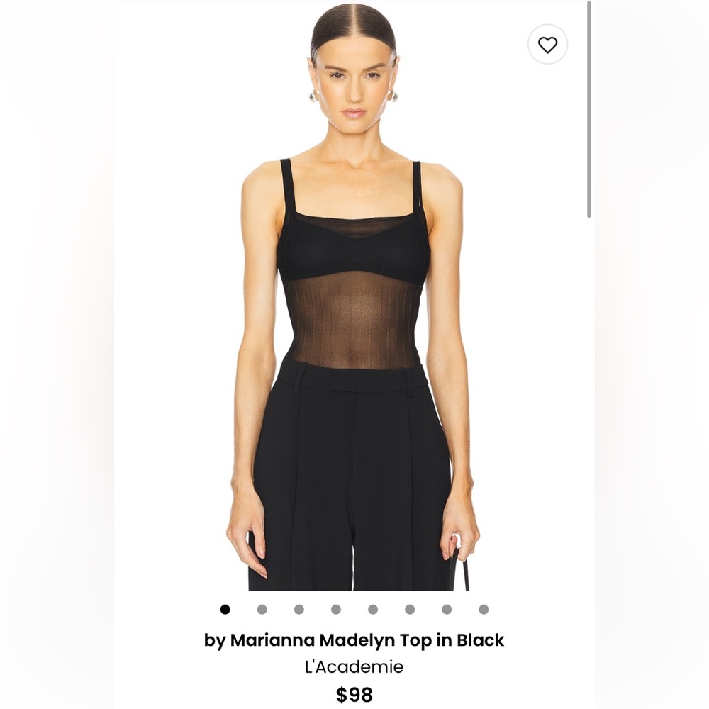 L'Academie Black Sheer Camisole